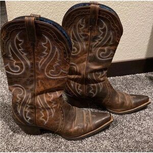 Ariat Blue and Brown Leather Boots women size 11